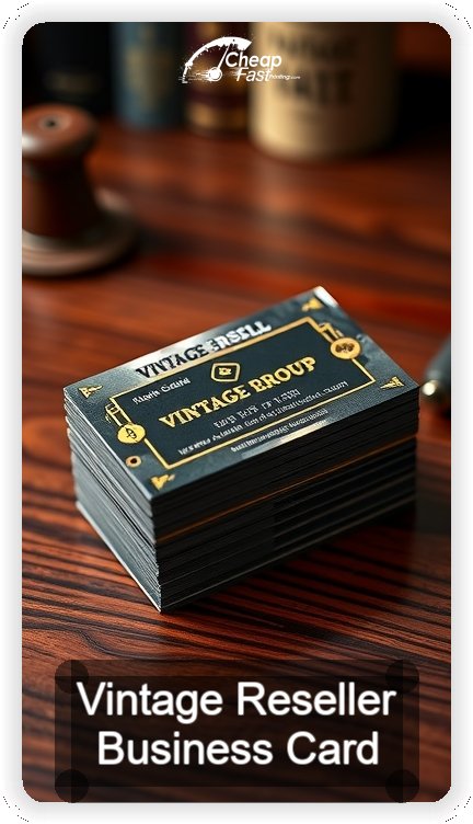 Vintage Reseller business card design sample