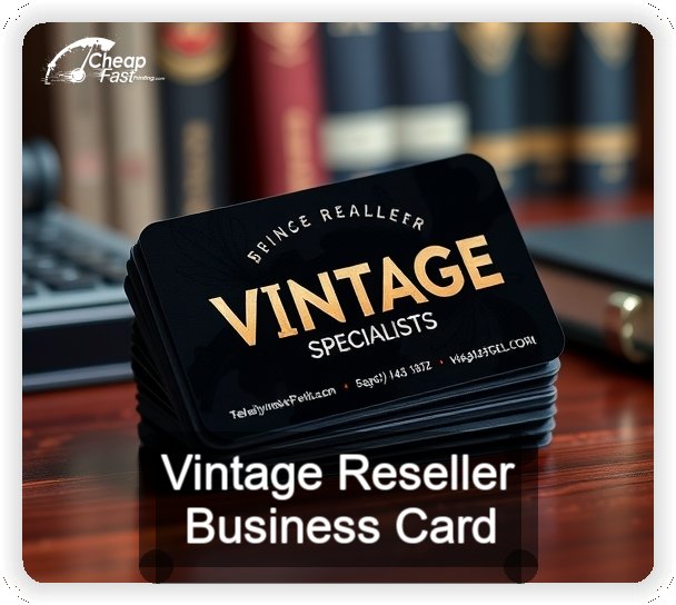 Vintage Reseller business card design sample