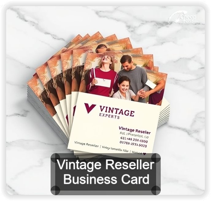 Vintage Reseller business card design sample
