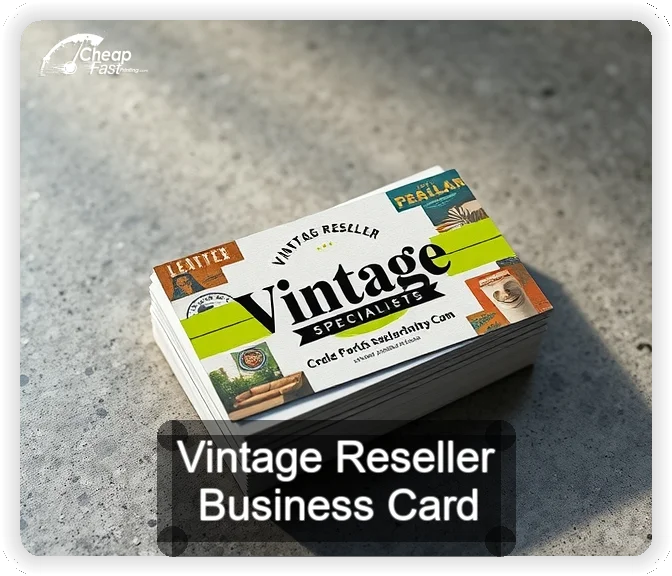 Vintage Reseller business card design sample