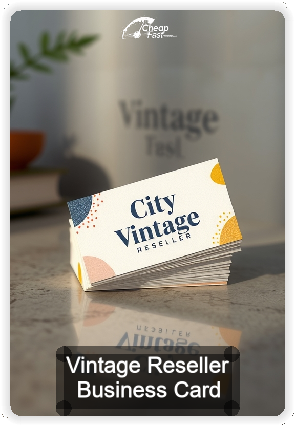 Vintage Reseller business card design sample