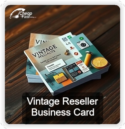 Vintage Reseller business card design sample