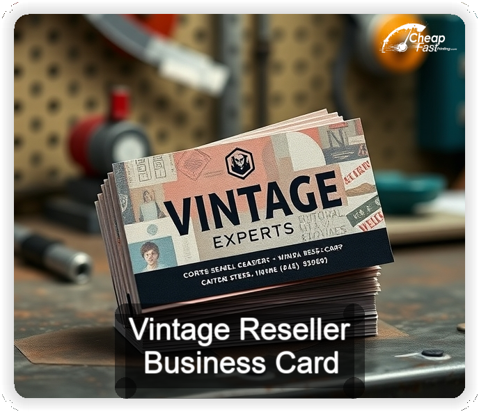 Vintage Reseller business card design sample