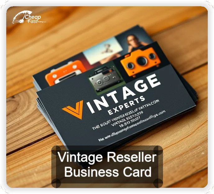 Vintage Reseller business card design sample