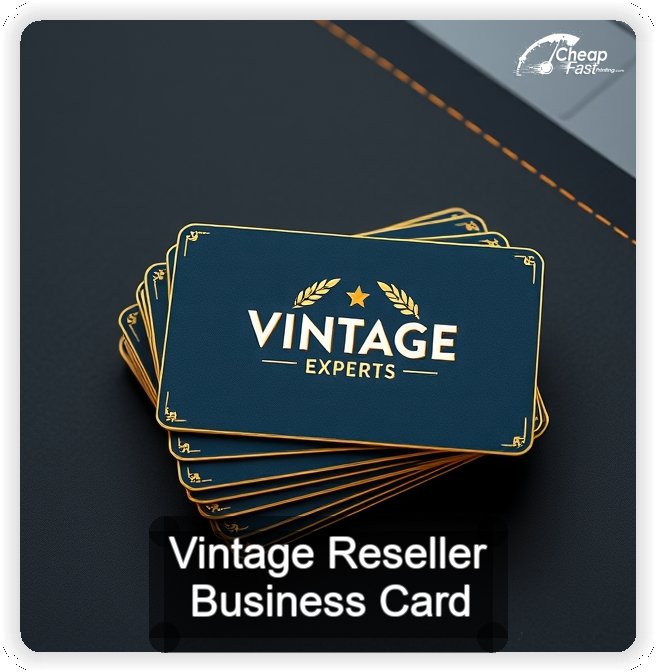 Vintage Reseller business card design sample