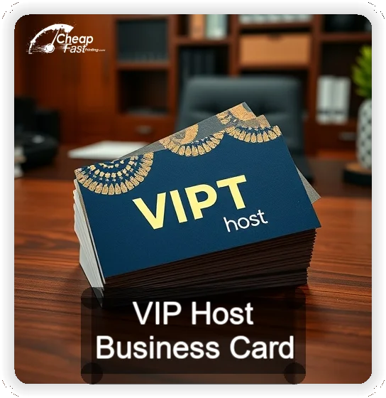 Vip Host business card design sample
