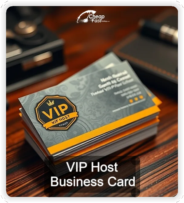 Vip Host business card design sample