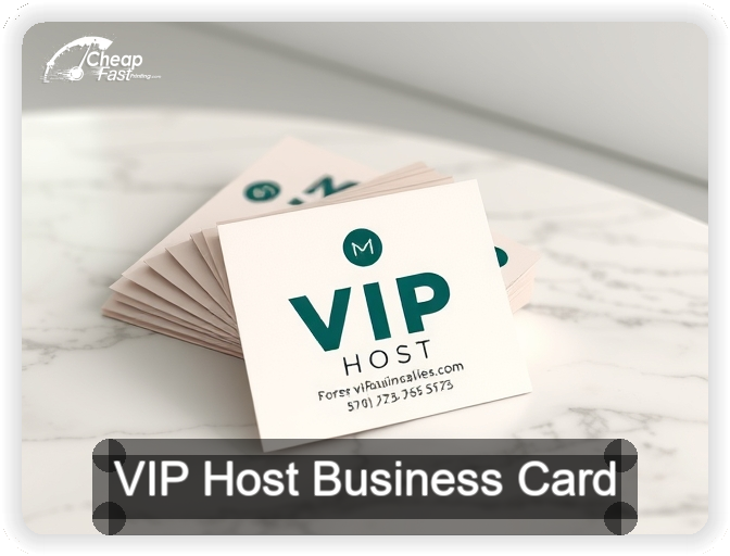 Vip Host business card design sample