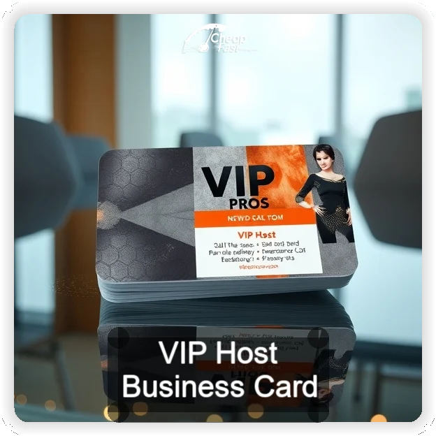 Vip Host business card design sample