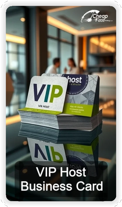Vip Host business card design sample