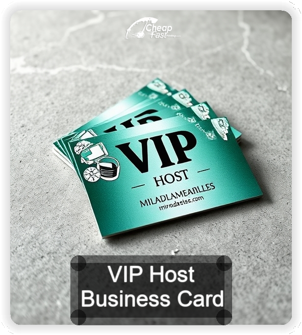 Vip Host business card design sample