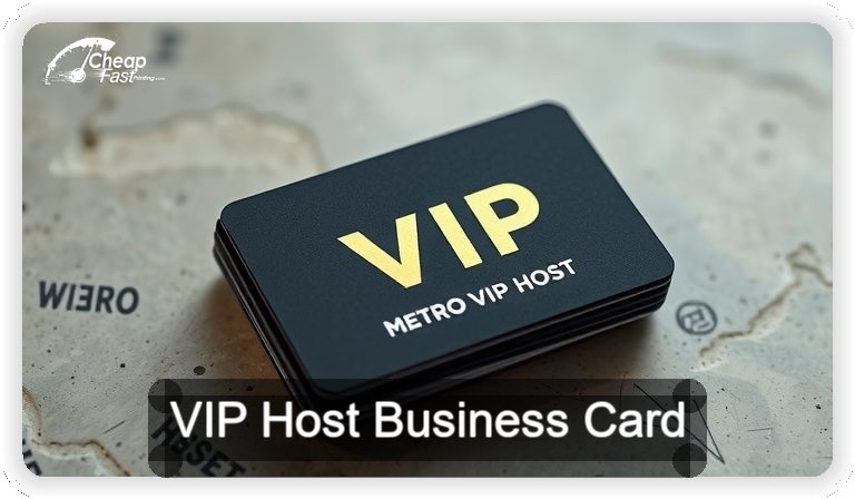 Vip Host business card design sample
