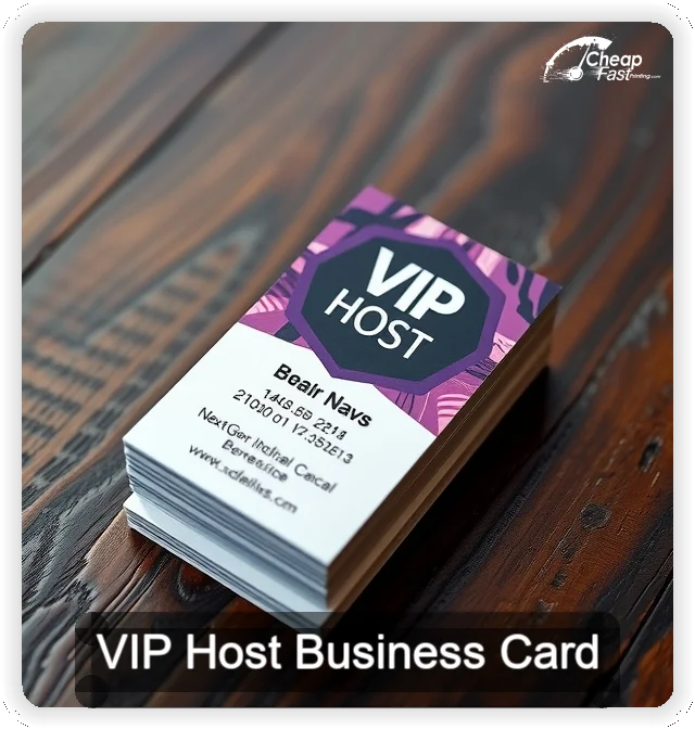 Vip Host business card design sample