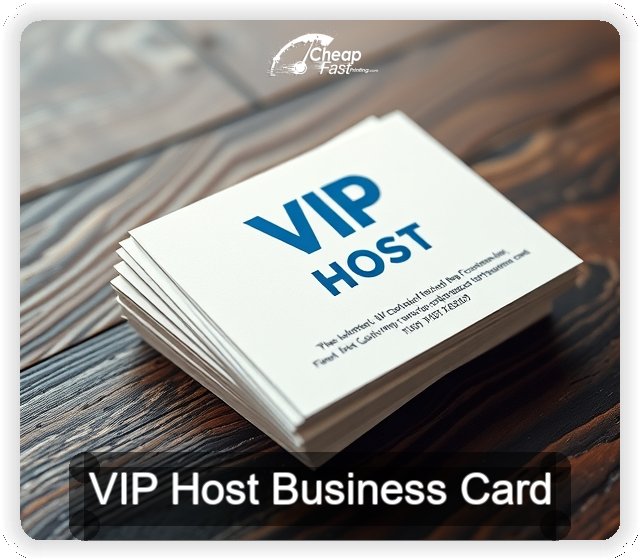 Vip Host business card design sample