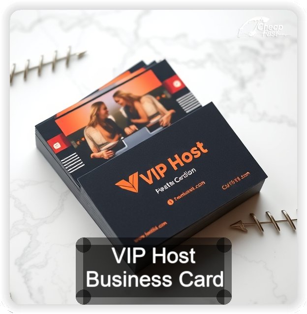 Vip Host business card design sample