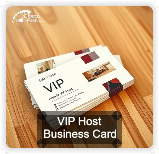 Vip Host business card design sample