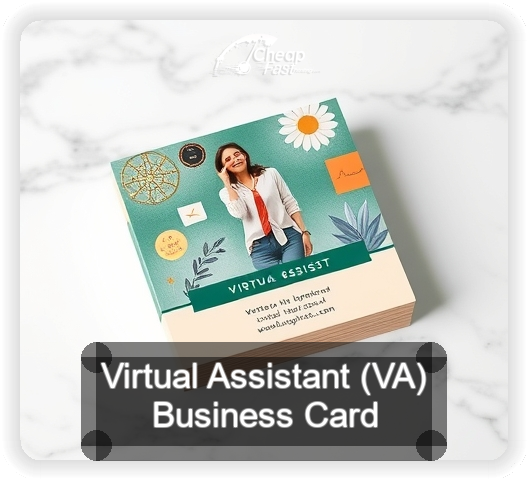 Virtual Assistant Va business card design sample