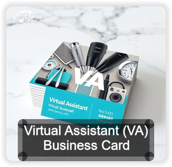 Virtual Assistant Va business card design sample