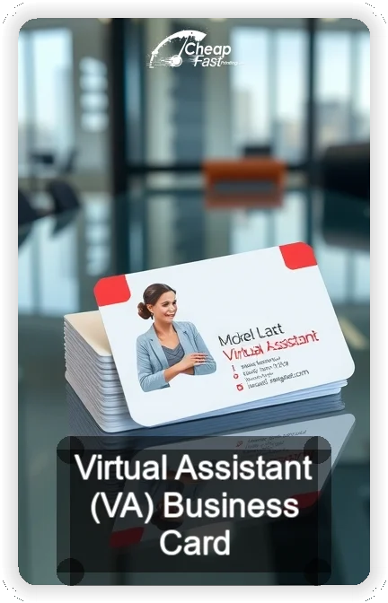 Virtual Assistant Va business card design sample