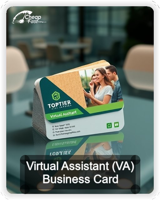Virtual Assistant Va business card design sample