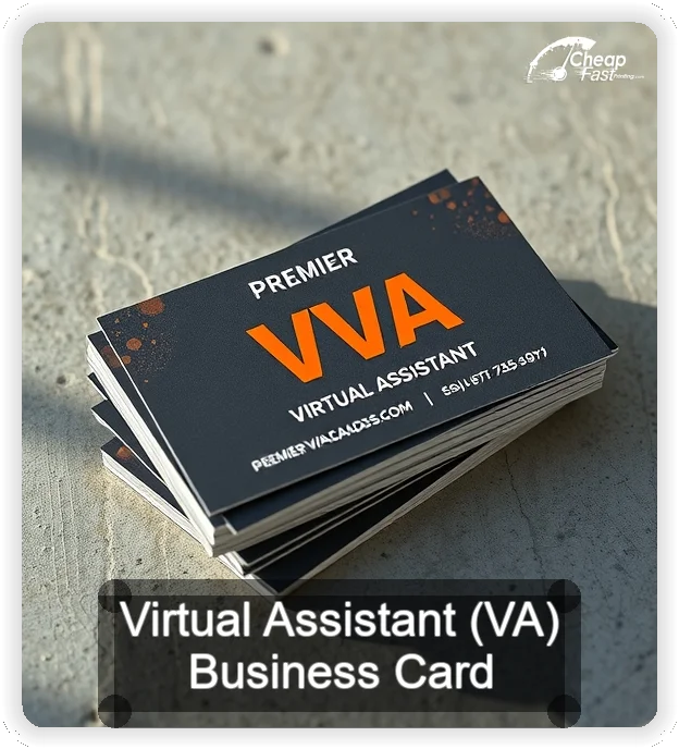 Virtual Assistant Va business card design sample