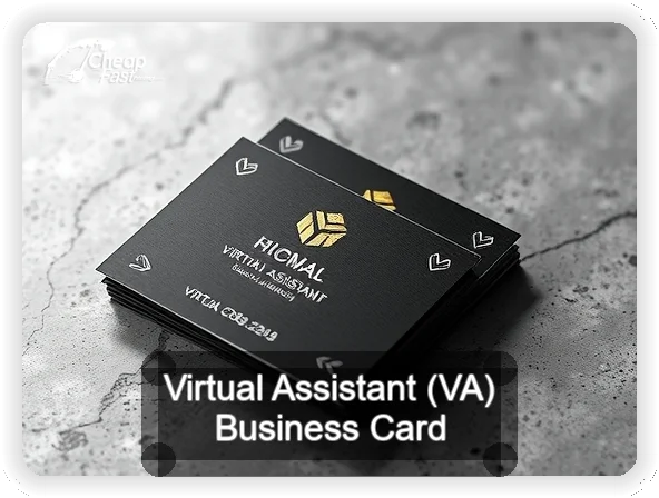Virtual Assistant Va business card design sample