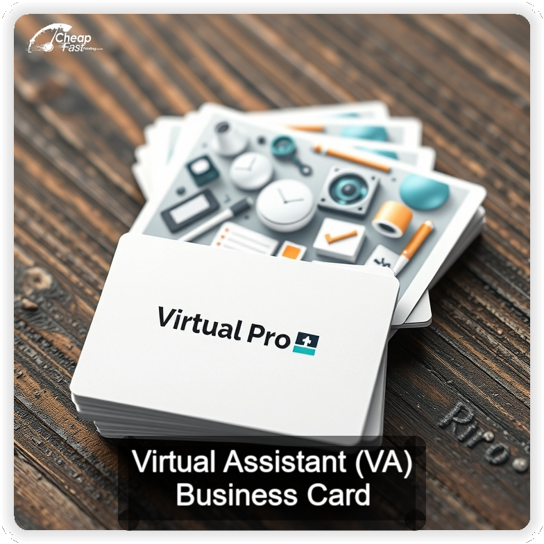 Virtual Assistant Va business card design sample