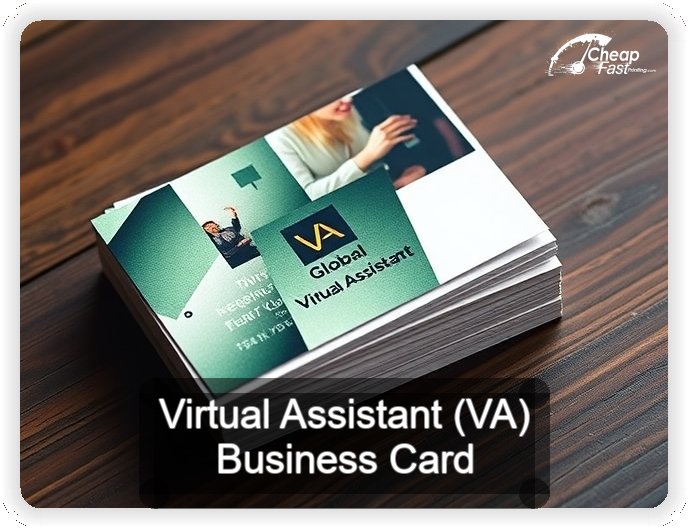 Virtual Assistant Va business card design sample