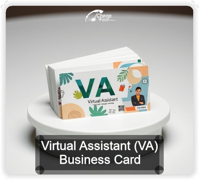 Virtual Assistant Va business card design sample