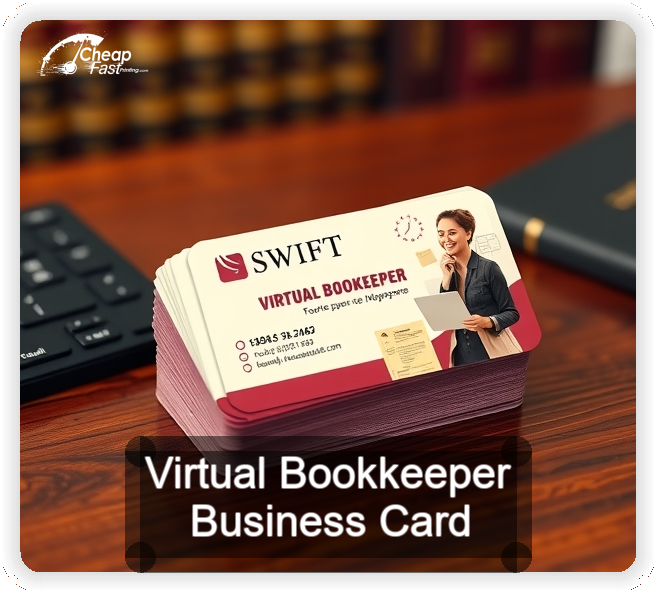 Virtual Bookkeeper business card design sample