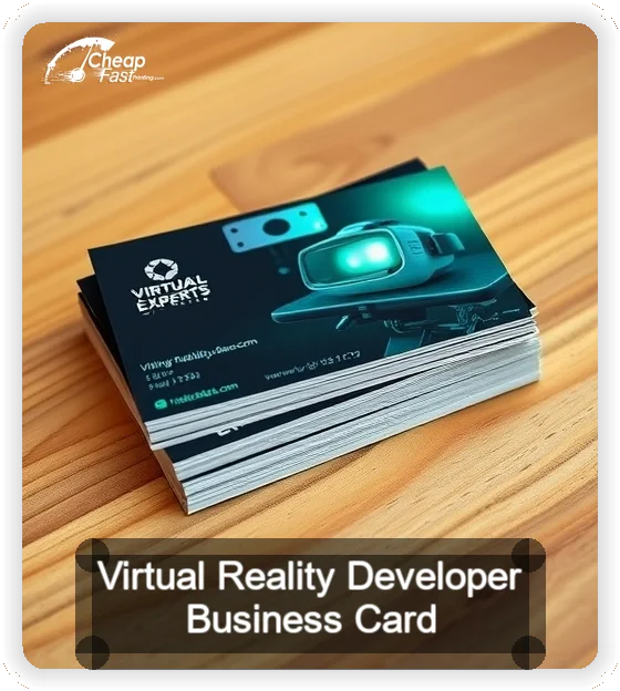 Virtual Reality Developer business card design sample