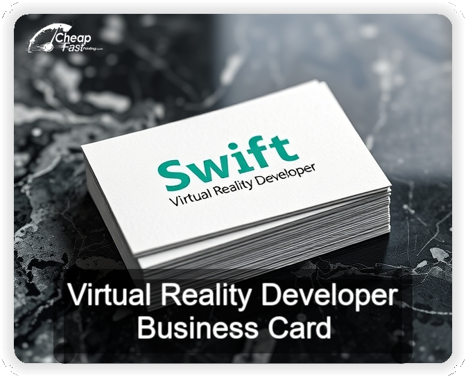 Virtual Reality Developer business card design sample