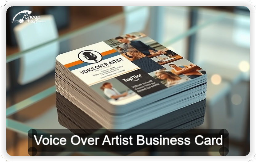 Voice Over Artist business card design sample