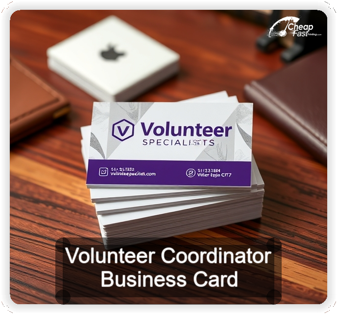 Volunteer Coordinator business card design sample
