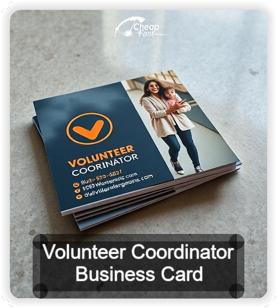Volunteer Coordinator business card design sample