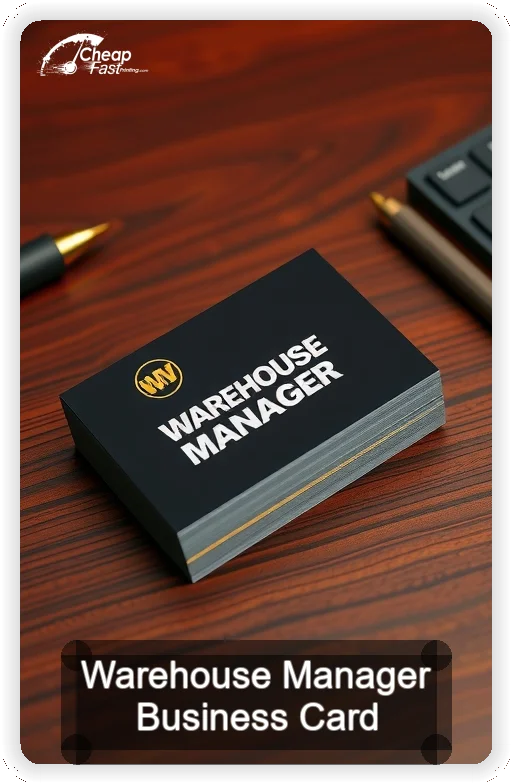 Warehouse Manager business card design sample