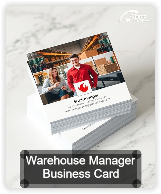 Warehouse Manager business card design sample