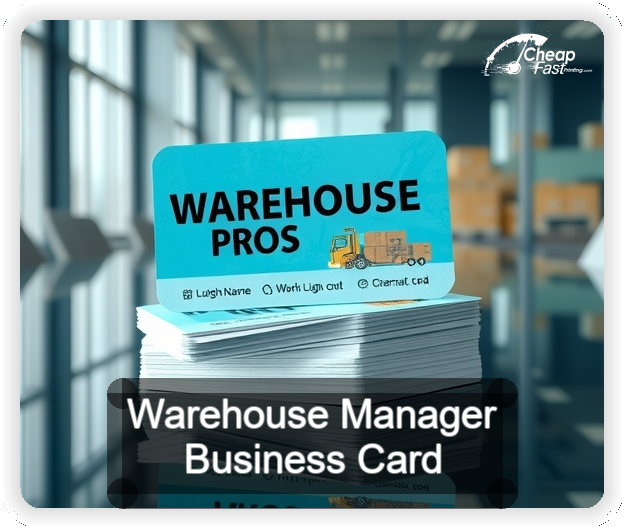 Warehouse Manager business card design sample