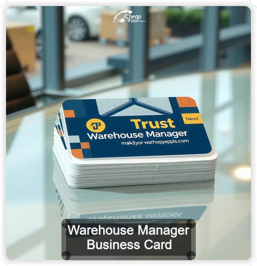 Warehouse Manager business card design sample