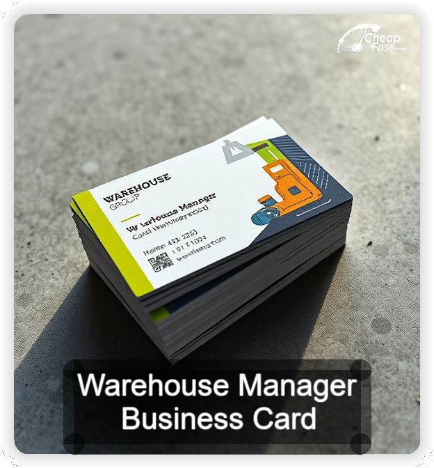 Warehouse Manager business card design sample