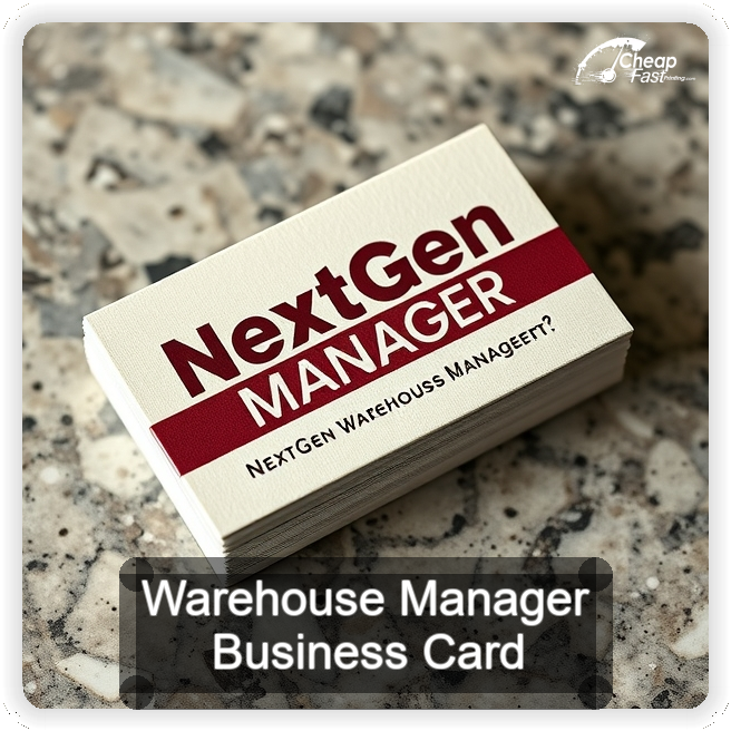 Warehouse Manager business card design sample