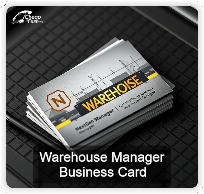 Warehouse Manager business card design sample