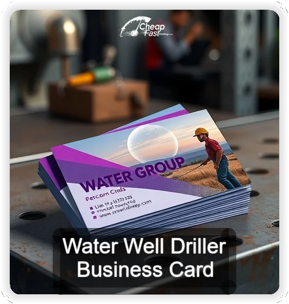 Water Well Driller business card design sample