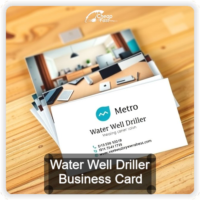 Water Well Driller business card design sample