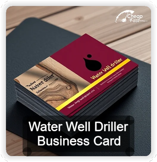 Water Well Driller business card design sample