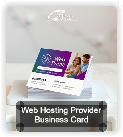 Web Hosting Provider business card design sample