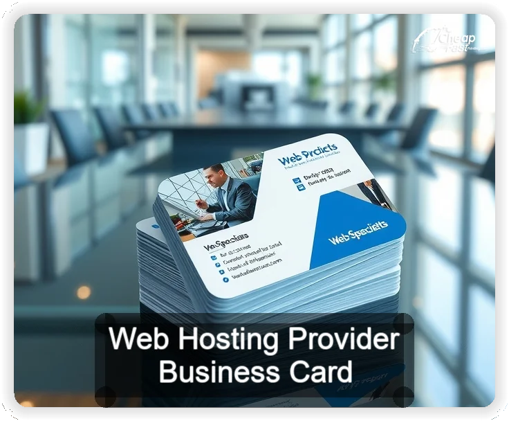 Web Hosting Provider business card design sample