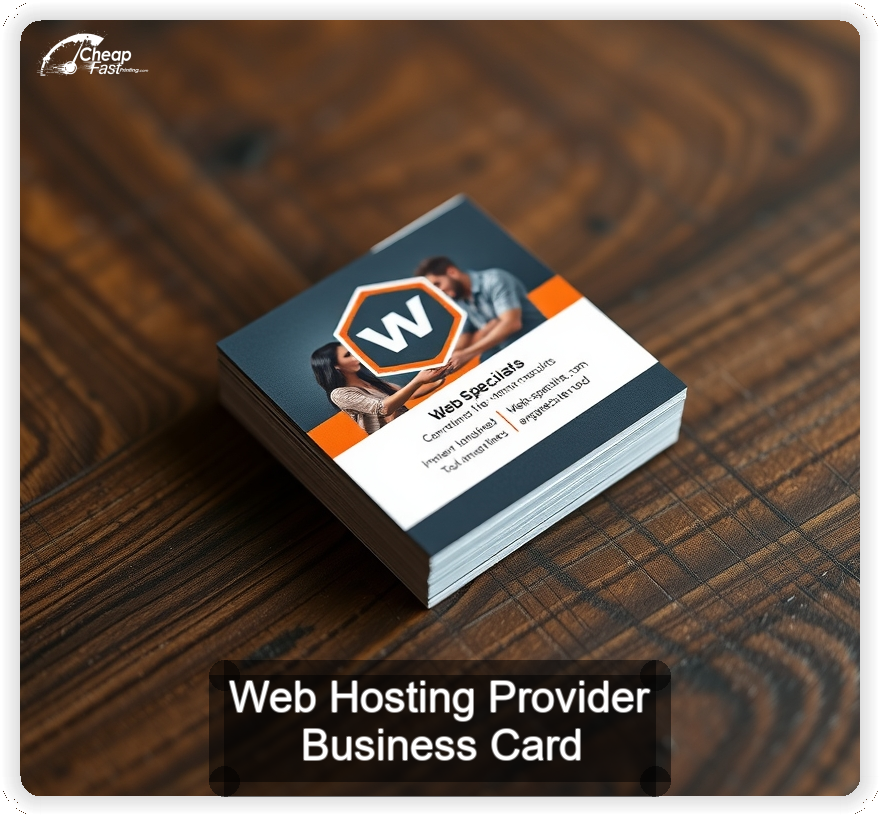 Web Hosting Provider business card design sample