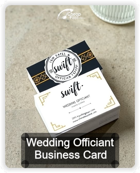 Wedding Officiant business card design sample