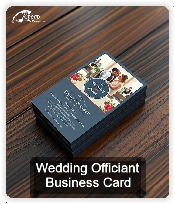 Wedding Officiant business card design sample